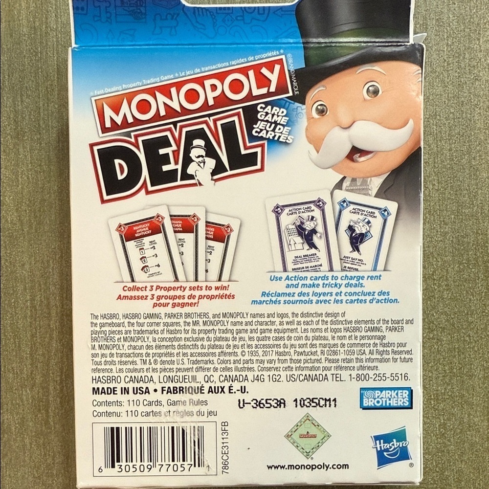 Hasbro Monopoly Deal Card Game - Blue and Red - Picture 2 of 4